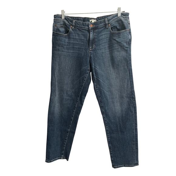 Eileen Fisher Size 14 Straight Leg Blue Jeans - Picture 1 of 5